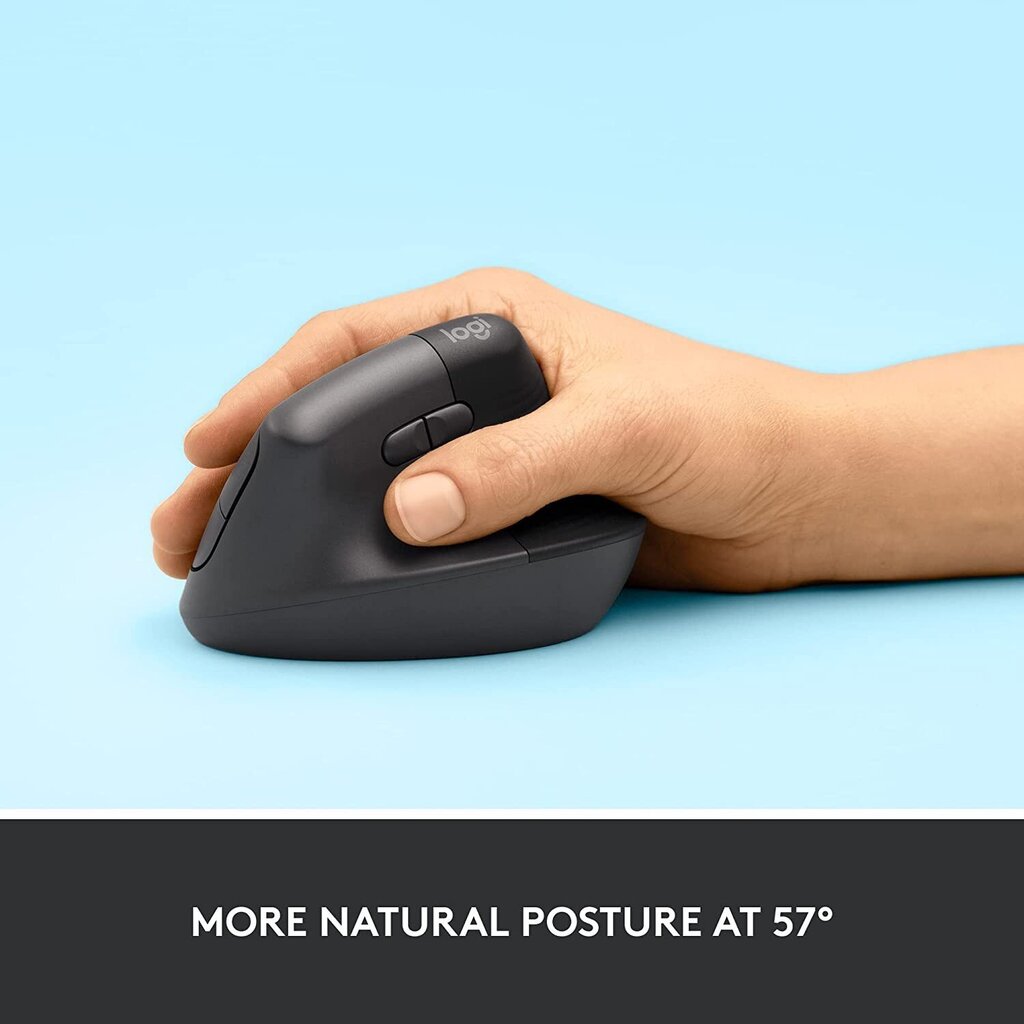 Juhtmevaba hiir Logitech Lift Vertical Ergonomic Mouse, must - 910-006473 hind ja info | Hiired | kaup24.ee