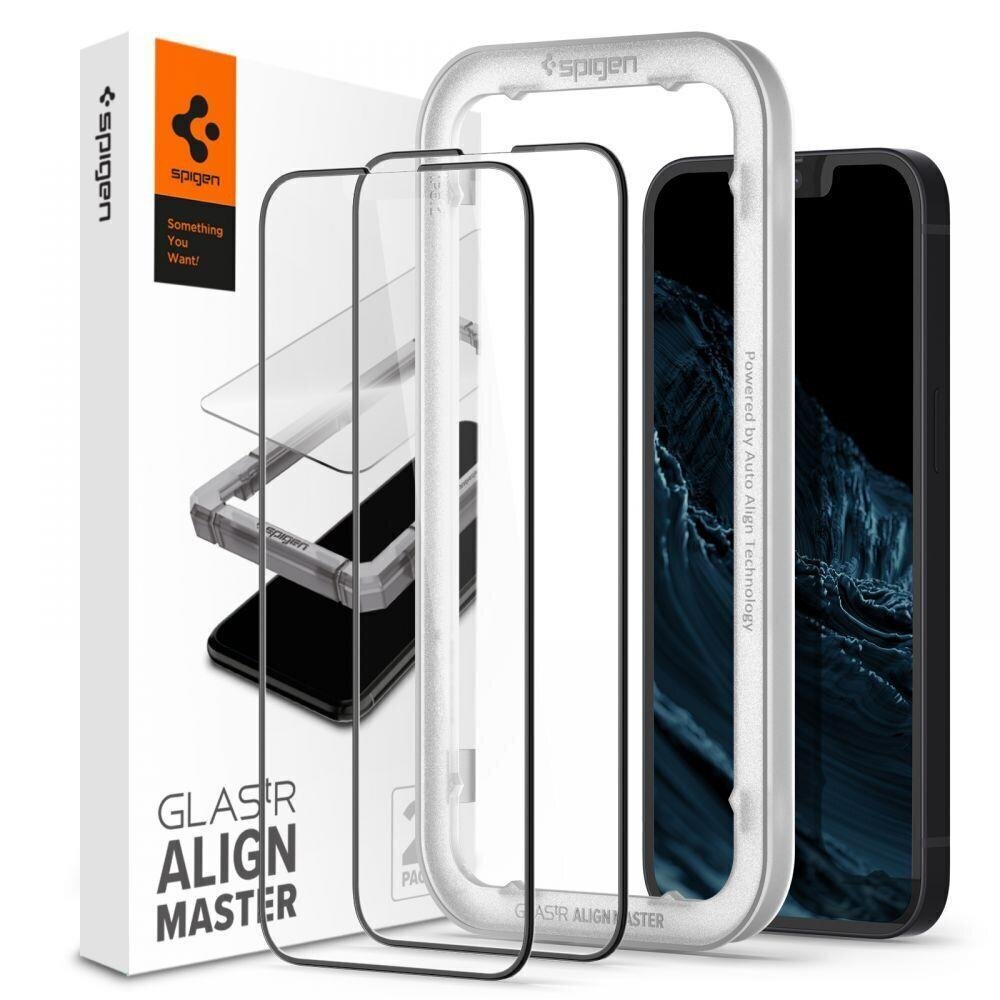 Kaitseklaas Spigen ALM Glass FC, sobib iPhone 13 mini hind ja info | Ekraani kaitsekiled | kaup24.ee