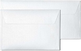 Конверты Millenium C6, 114x162 мм, 10 шт., металлизированный бриллиантово-белые цена и информация | Конверты, открытки | kaup24.ee