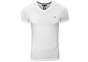 Meeste T-särk TOMMY HILFIGER CORE STRETCH SLIM VNECK TEE, valge MW0MW02045 100 hind ja info | Meeste T-särgid | kaup24.ee