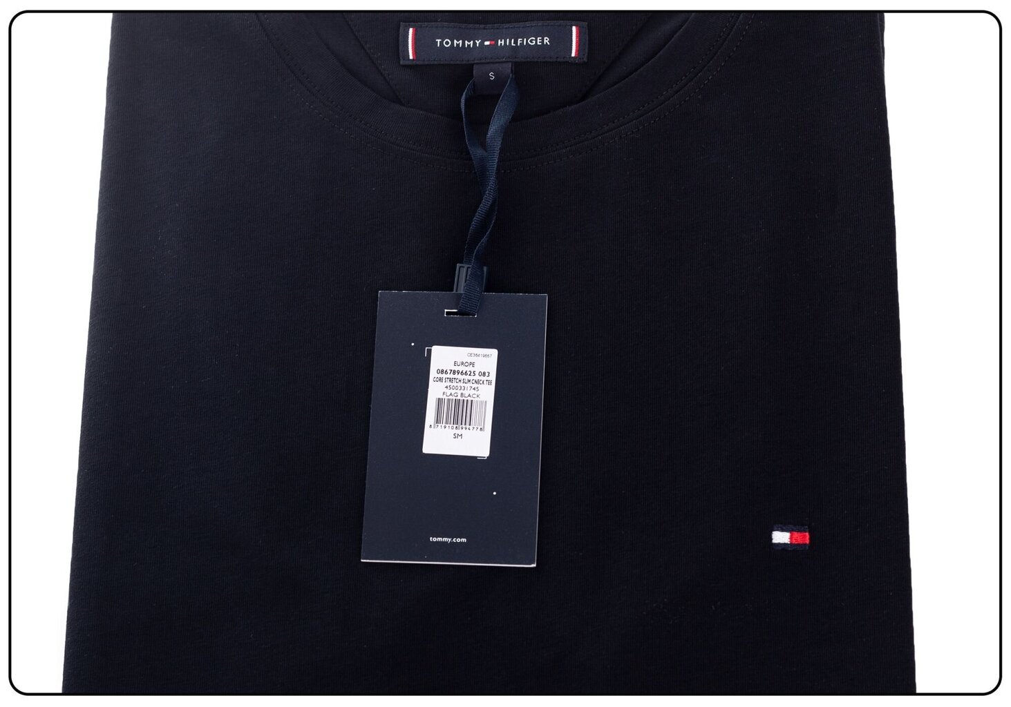 Meeste T-särk TOMMY HILFIGER CORE STRETCH SLIM VNECK TEE, must 0867896625 083 hind ja info | Meeste T-särgid | kaup24.ee