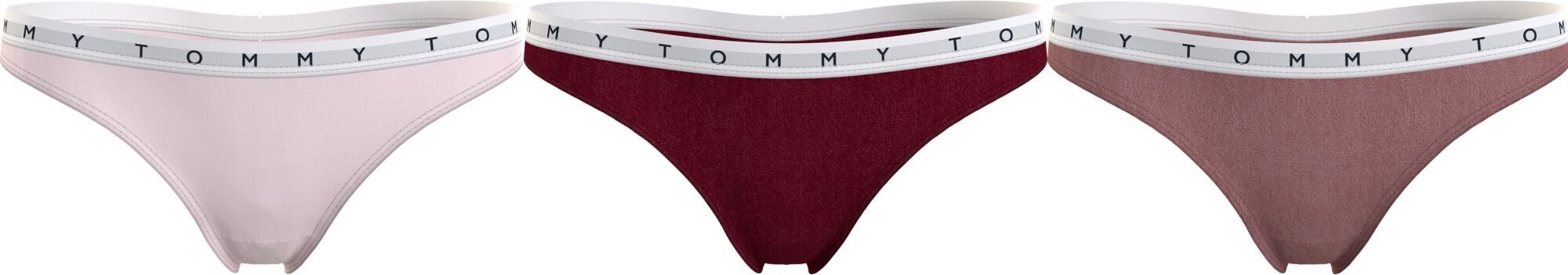 Tommy Hilfiger naiste stringid 3 paari, roosa/beež/punane UW0UW03287 0R5 44056 hind ja info | Naiste aluspüksid | kaup24.ee