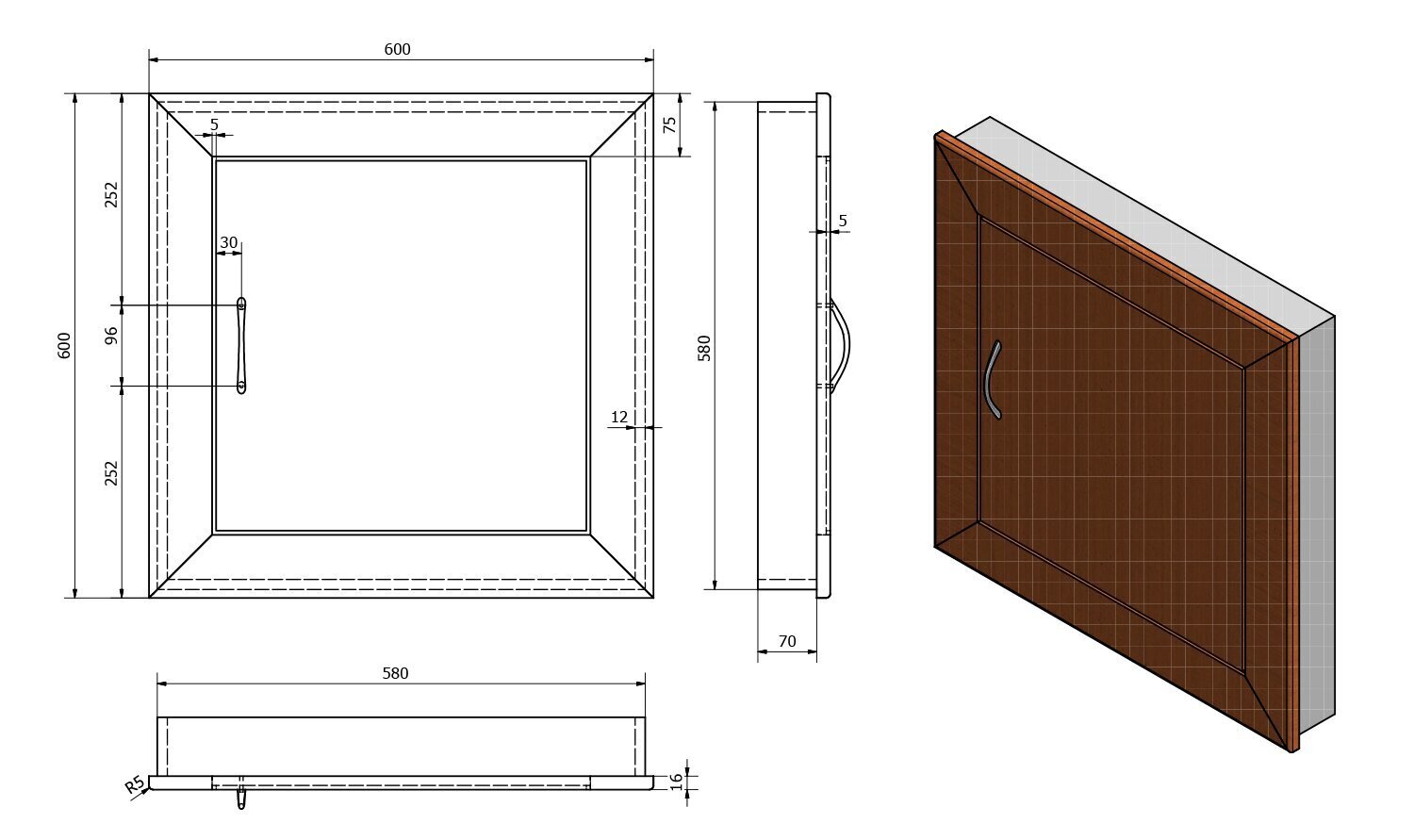 Revisjoni uks 60x60x8,6 cm, valge hind ja info | Kontroll-luugid, tarvikud | kaup24.ee