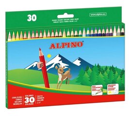 Värvilised pliiatsid Alpino, 30 värvi hind ja info | Kunstitarbed, voolimise tarvikud | kaup24.ee
