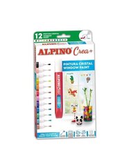 Краски для рисования на стекле Alpino Crea, 12 цветов цена и информация | Принадлежности для рисования, лепки | kaup24.ee