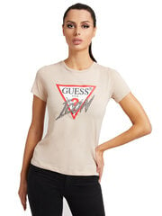 Женская футболка Guess SS CN ICON TEE, бежевая W2RI07I3Z11 G1G2 42620 цена и информация | Женские футболки | kaup24.ee