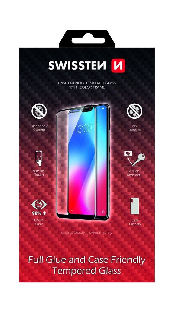 Swissten Full Face Tempered Glass Samsung Galaxy A23 Black hind ja info | Ekraani kaitsekiled | kaup24.ee