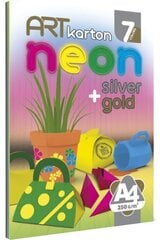 Värviline kartong A4, 250 g Neoon hind ja info | Vihikud, märkmikud ja paberikaubad | kaup24.ee