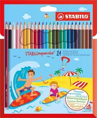 Цветные акварельные карандаши, 24 шт цена и информация | Принадлежности для рисования, лепки | kaup24.ee