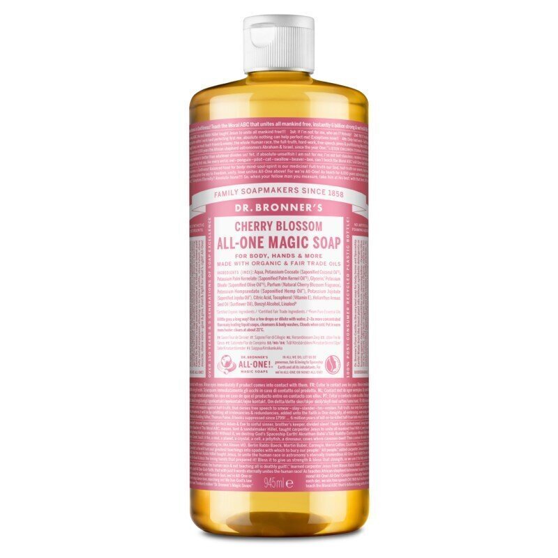 18-ühes orgaaniline vedelseep Dr. Bronner's Cherry Blossom 945 ml, kirsiõie hind ja info | Seebid | kaup24.ee