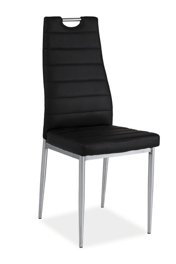 4 tooli komplekt H260, must/kroom hind ja info | Söögilaua toolid, köögitoolid | kaup24.ee
