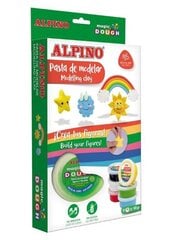Modelleerimismass Alpino Magic Dough Day & Night, 6 värvi x 40g. hind ja info | Kunstitarbed, voolimise tarvikud | kaup24.ee