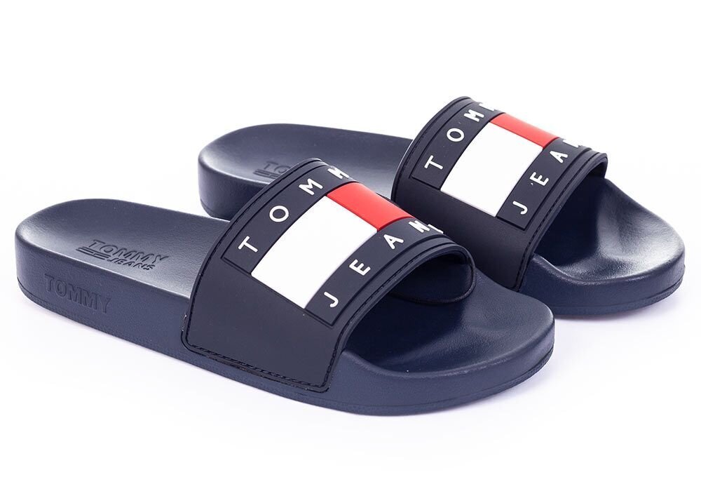 Naiste plätud Tommy Hilfiger TOMMY JEANS FLAG POOL SLIDE, tumesinine EN0EN01378 C87 20863 hind ja info | Naiste plätud ja sussid | kaup24.ee