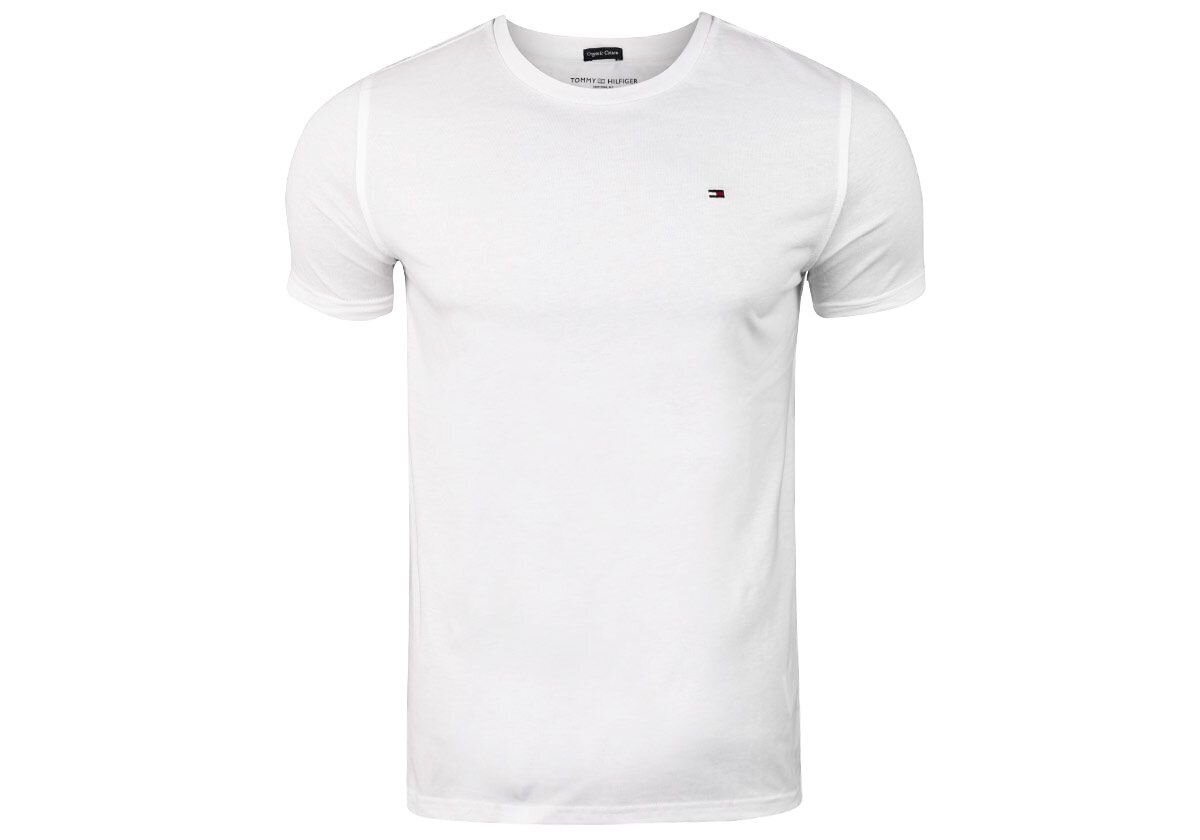 Meeste T-särk TOMMY HILFIGER СOTTON CN TEE SS ICON, valge, 2S87904671 100 цена и информация | Meeste T-särgid | kaup24.ee