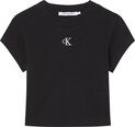 Calvin Klein naiste T-särk TOP CK RIB CROPPED SLIM, must J20J218337 BEH 43963