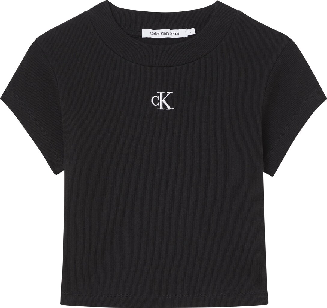 Calvin Klein naiste T-särk TOP CK RIB CROPPED SLIM, must J20J218337 BEH 43963 hind ja info | Naiste T-särgid, topid | kaup24.ee