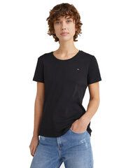 Tommy Hilfiger naiste T-särk T-SHIRT SLIM ROUND-NK TOP SS BLACK WW0WW27945 BDS 43715 цена и информация | Женские футболки | kaup24.ee