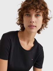 Tommy Hilfiger naiste T-särk T-SHIRT SLIM ROUND-NK TOP SS BLACK WW0WW27945 BDS 43715 цена и информация | Женские футболки | kaup24.ee