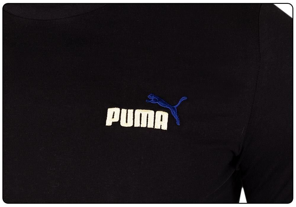 Meeste T-särk PUMA ESS EMBROLDERY LOGO TEE, must 587184 01 hind ja info | Meeste T-särgid | kaup24.ee