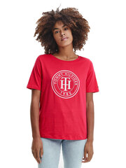 Женская футболка Tommy Hilfiger T-SHIRT REGULAR TH CIRCLE OPEN-NK TEE SS PINK WW0WW33525 TZR 45806 цена и информация | Футболка женская | kaup24.ee