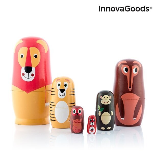 MATRYOSHKA PUIDUST LOOMAKUJUD FUNIMALS INNOVAGOODS 11 TÜKID, OSAD hind ja info | Arendavad mänguasjad | kaup24.ee