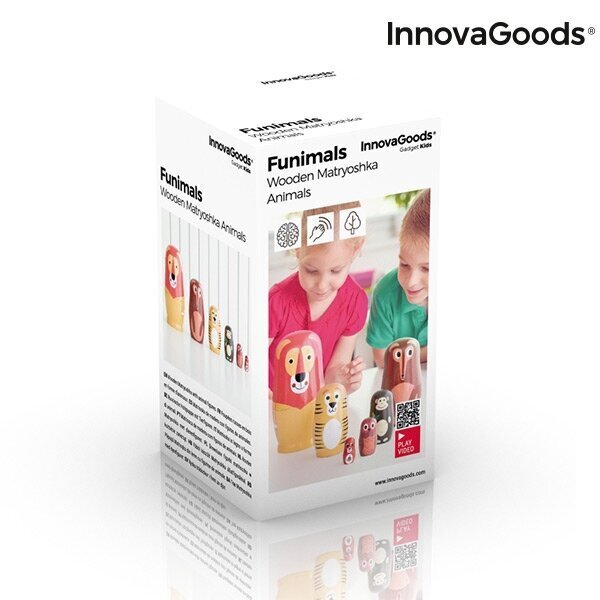 MATRYOSHKA PUIDUST LOOMAKUJUD FUNIMALS INNOVAGOODS 11 TÜKID, OSAD цена и информация | Arendavad mänguasjad | kaup24.ee