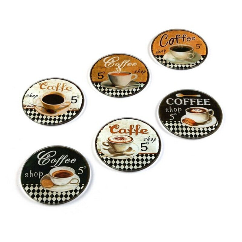 Klaasialused Versa Coffee (6 Tükid, osad) (11 x 11 x 4 cm) hind ja info | Laudlinad, lauamatid, servjetid | kaup24.ee