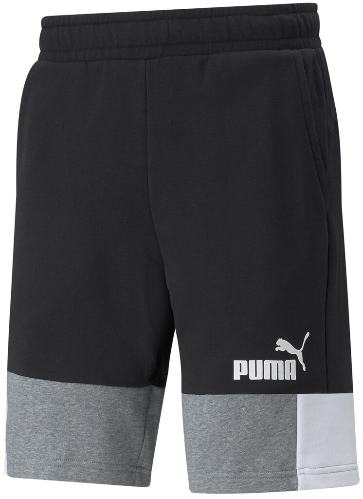 Puma Lühikesed Püksid Ess+ Block Shorts Black White Grey 847429 01 847429 01/L цена и информация | Meeste spordiriided | kaup24.ee