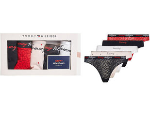 Naiste alupüksid-stringid Tommy Hilfiger THONG 5P, 5 paari, tumesinised/valged/punased/roosad UW0UW03200 0X0 42526 цена и информация | Трусики | kaup24.ee