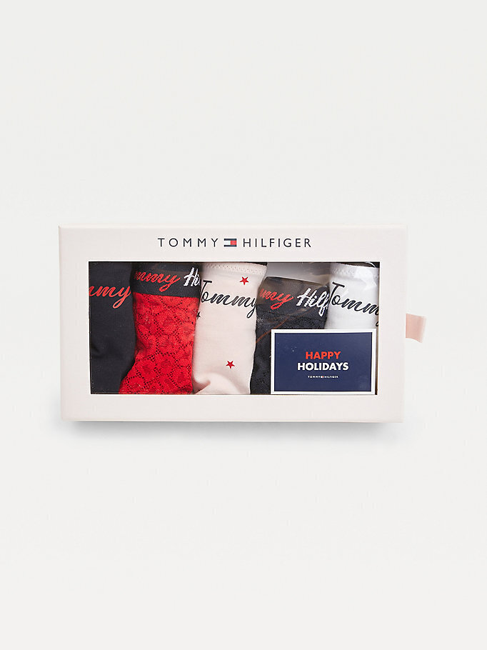 Naiste alupüksid-stringid Tommy Hilfiger THONG 5P, 5 paari, tumesinised/valged/punased/roosad UW0UW03200 0X0 42526 hind ja info | Naiste aluspüksid | kaup24.ee