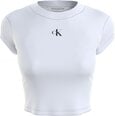 Calvin Klein naiste T-särk T-SHIRT TOP CK RIB CROPPED SLIM, valge J20J218337 YAF 43929