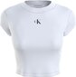 Calvin Klein naiste T-särk T-SHIRT TOP CK RIB CROPPED SLIM, valge J20J218337 YAF 43929 hind ja info | Naiste T-särgid, topid | kaup24.ee