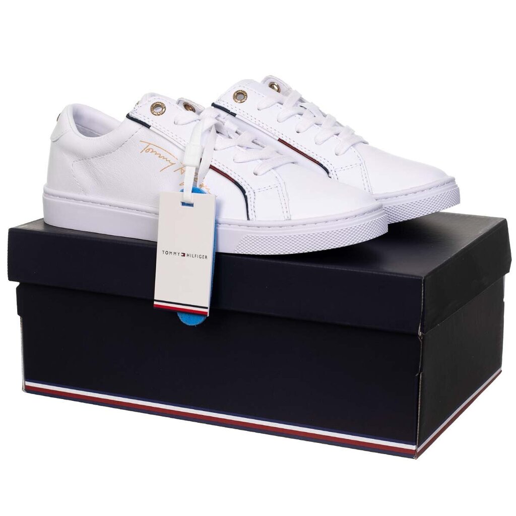 Tommy Hilfiger naiste tossud SIGNATURE SNEAKER, valge FW0FW06322 YBR 43344 цена и информация | Naiste spordi- ja vabaajajalatsid | kaup24.ee