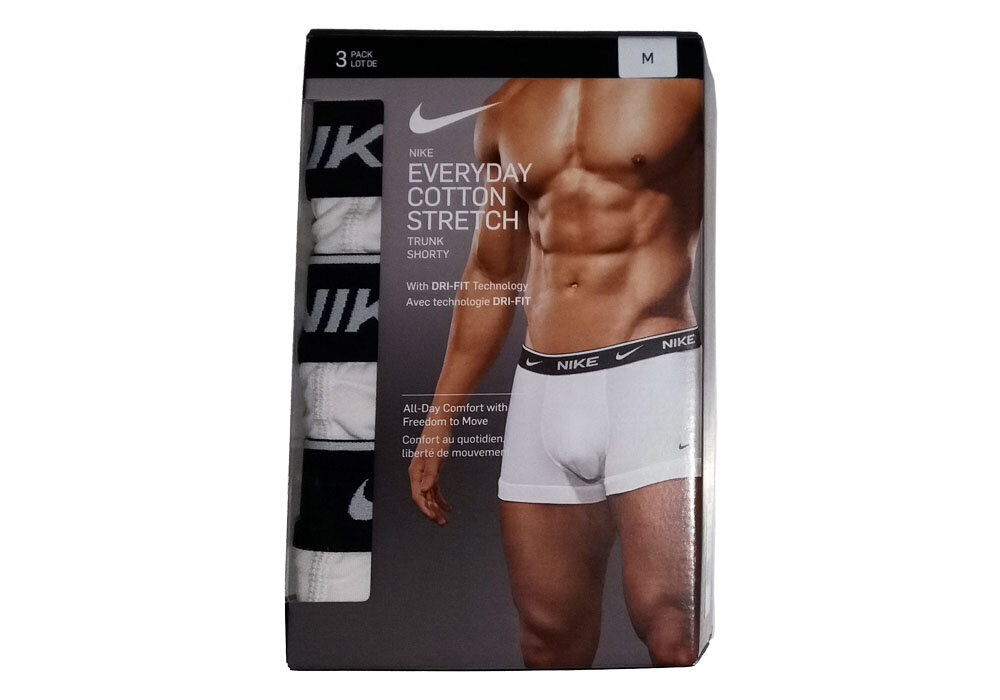 Meeste aluspüksid Nike TRUNK, 3 paari, valged 0000KE1008 MED 43007 hind ja info | Meeste aluspesu | kaup24.ee