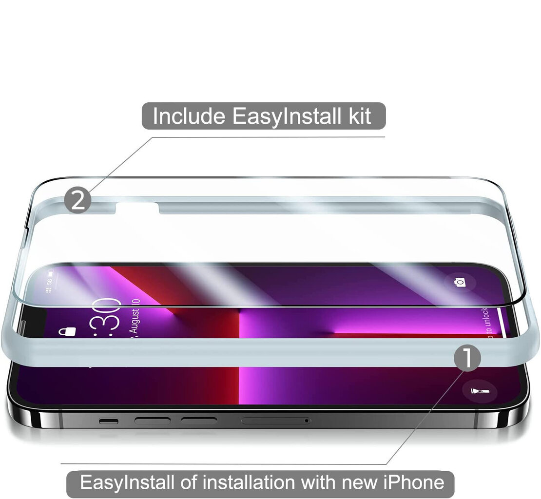 Apple iPhone 13ProMax EasyInstaLL 5D glass full cover ekraani kaitseklaas цена и информация | Ekraani kaitsekiled | kaup24.ee