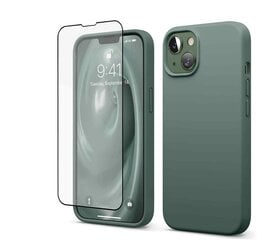 Protection set -silikoonist ümbris Apple iPhone 13 SoundBerry(real liquide silicone) roheline-Ocean Green + kaitseklaas Superior 5D hind ja info | Telefoni kaaned, ümbrised | kaup24.ee