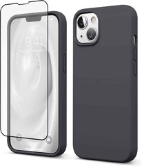 Силиконовый чехол SoundBerry для Apple iPhone 13 (real liquide silicone), space grey + защита из закаленного стекла Superior 5D цена и информация | Чехлы для телефонов | kaup24.ee