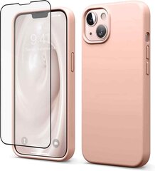 Protection set -silikoonist ümbris Apple iPhone 13 SoundBerry(real liquide silicone) roosa-mistyrose + kaitseklaas Superior 5D hind ja info | Telefoni kaaned, ümbrised | kaup24.ee