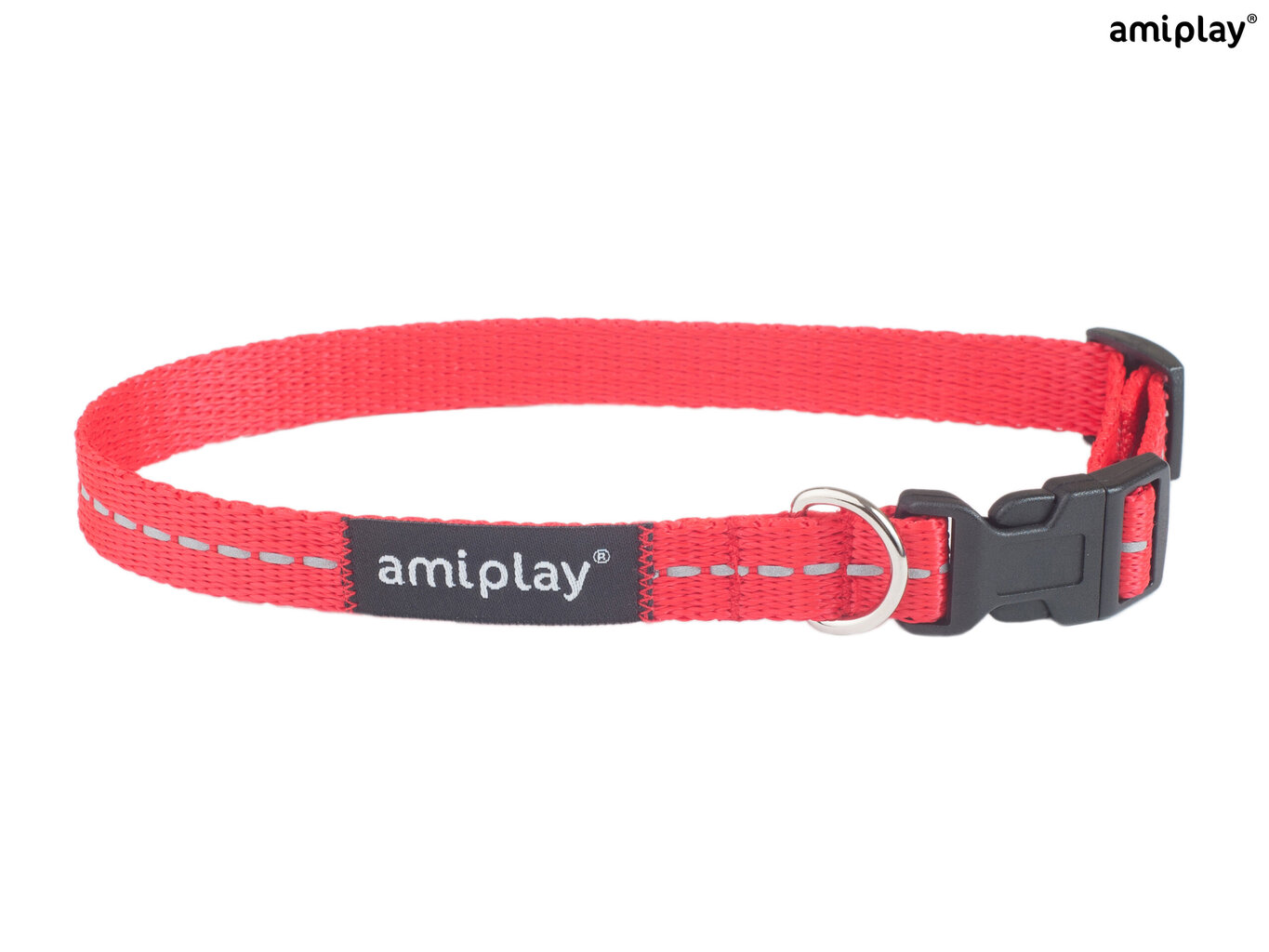 Amiplay reguleeritav kaelarihm Reflective, S, punane hind ja info | Kaelarihmad ja traksid koertele | kaup24.ee