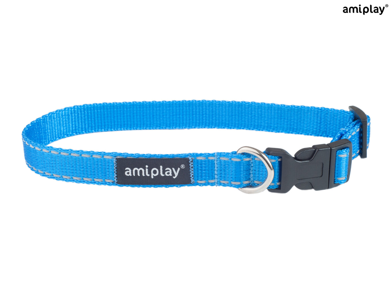 Amiplay reguleeritav kaelarihm Reflective, L, sinine hind ja info | Kaelarihmad ja traksid koertele | kaup24.ee