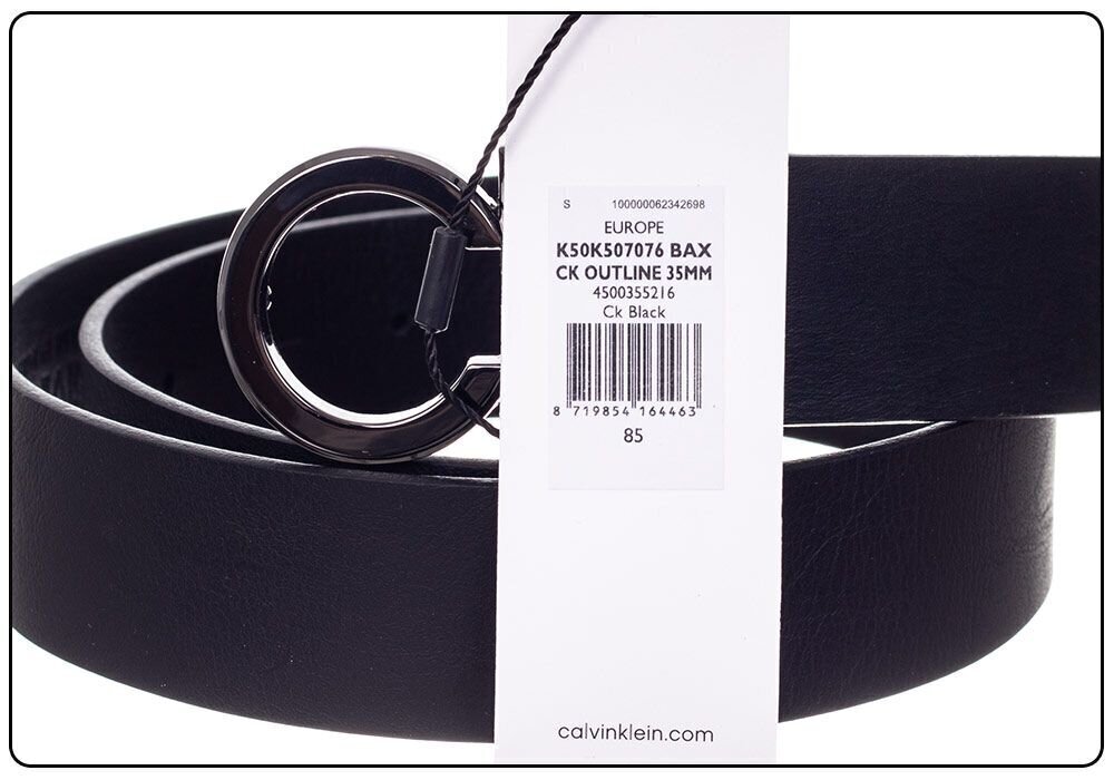 Naiste rihm Calvin Klein CK OUTLINE, 35 mm, BLACK K50K507076 BAX 29298 hind ja info | Naiste vööd | kaup24.ee