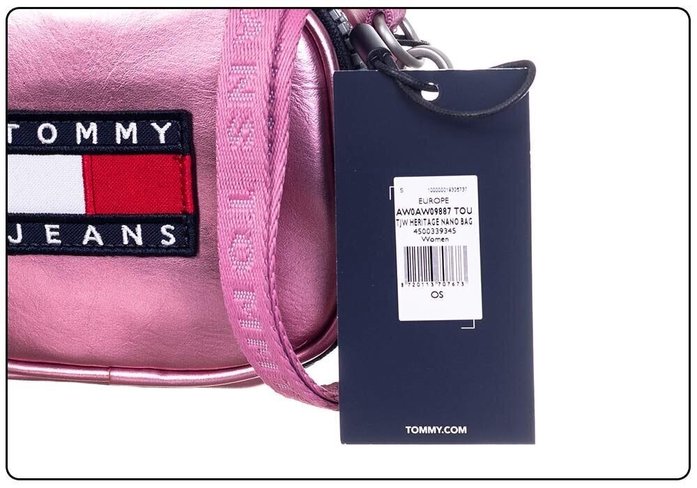 Naiste käekott Tommy Hilfiger MINI TJW HERITAGE NANO BAG ROOSA AW0AW09887 TOU 37806 hind ja info | Naiste käekotid | kaup24.ee