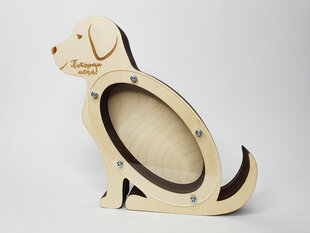 Деревянная копилка в форме собаки с надписью “Покорми меня!” цена и информация | Оригинальные копилки | kaup24.ee