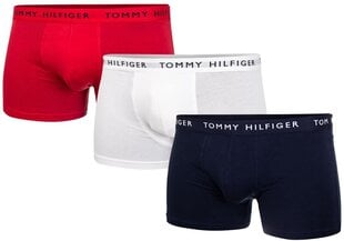 Meeste poksijad Tommy Hilfiger, 3 paari VALGE / PUNANE / NAVY UM0UM02203 0WS 29194 kaina ir informacija | Мужские трусы | kaup24.ee