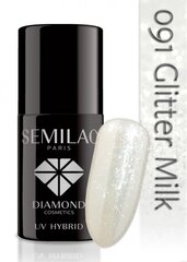 Hübriidküünelakk Semilac 091 Glitter Milk, 7 ml hind ja info | Küünelakid, küünetugevdajad | kaup24.ee