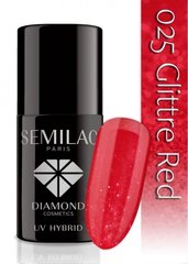 Hübriidküünelakk Semilac 025 Glitter Red, 7 ml hind ja info | Küünelakid, küünetugevdajad | kaup24.ee