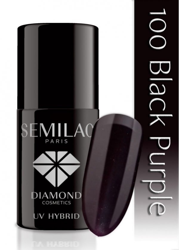 Hübriidküünelakk Semilac 100 Black Purple, 7 ml hind ja info | Küünelakid, küünetugevdajad | kaup24.ee