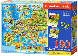 Euroopa Kaart 180 Elementi hind ja info | Pusled | kaup24.ee
