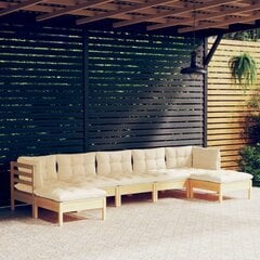 Садовый комплект мебели с подушками, 7 предметов, коричневый цена и информация | Комплекты уличной мебели | kaup24.ee
