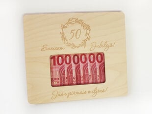 Деревянная поздравительная открытка для денег на юбилей “Миллион” цена и информация | Другие оригинальные подарки | kaup24.ee
